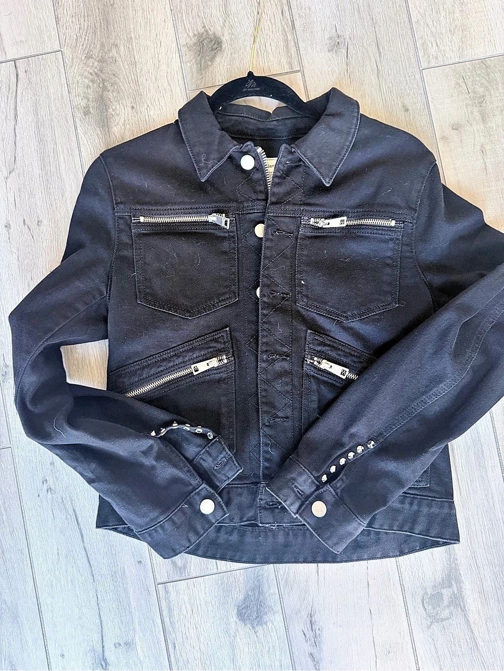 Zadig & Voltaire Kioko Cat Denim Jacket Black